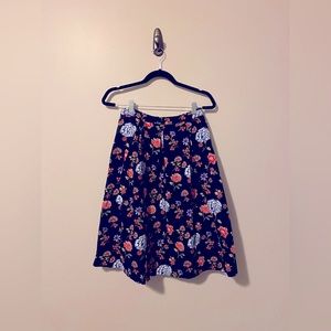 Forever 21 Pleated Floral Midi Skirt